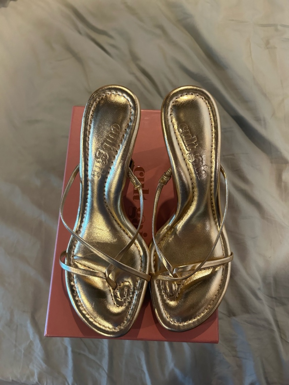 Cult Gaia Soriah Metallic Gold Strappy Women's Sandals - size 8